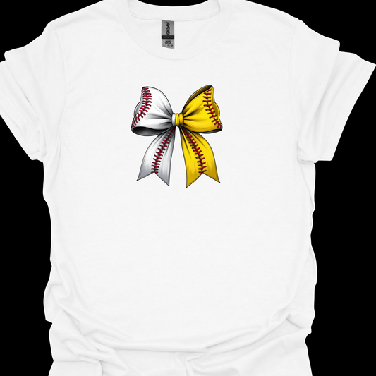 BASEBALL/SOFTBALL SPLIT BOW TSHIRT