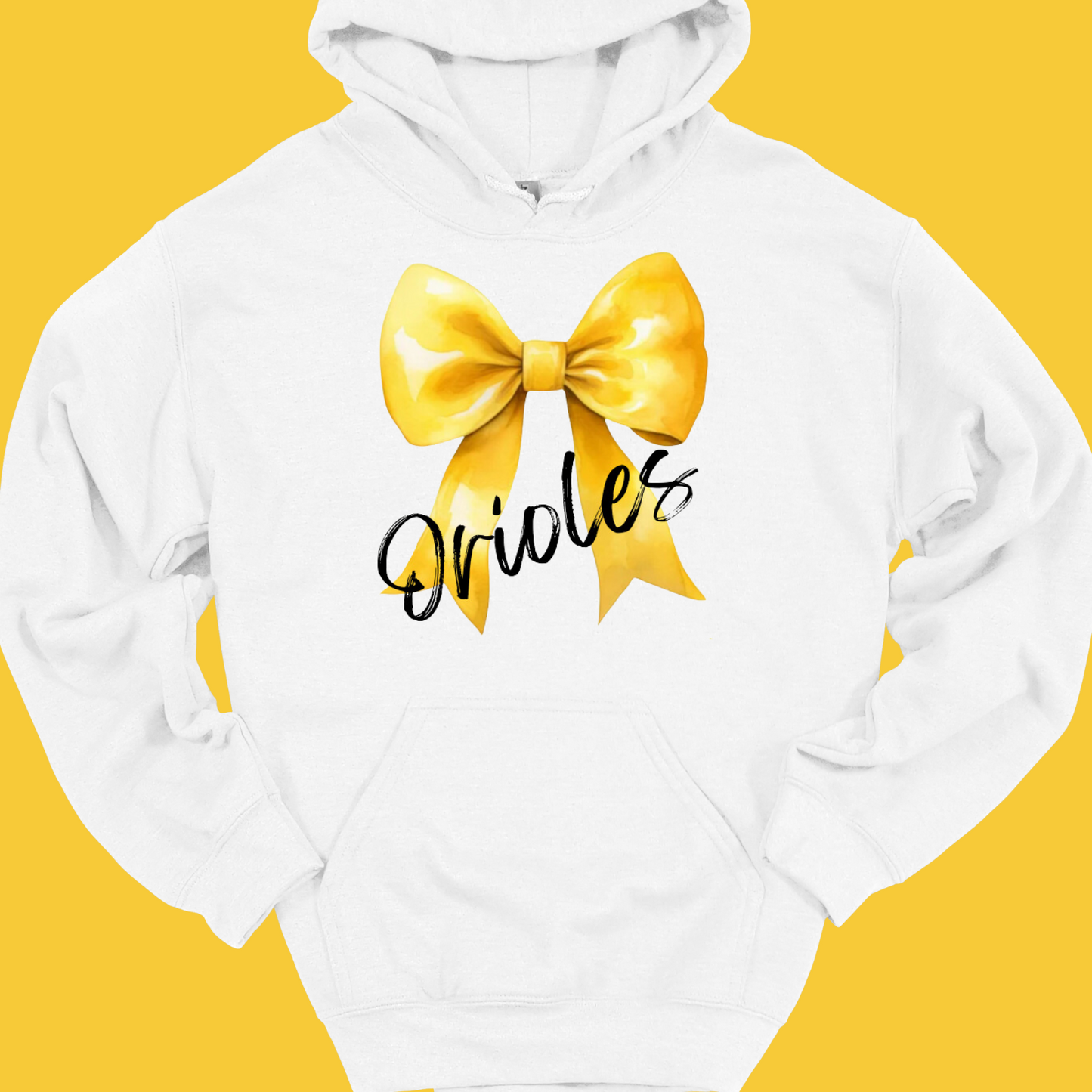 YELLOW-ORIOLES BOW HOODIE