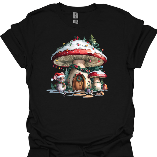 CHRISTMAS SHROOM W MOUSE TSHIRT