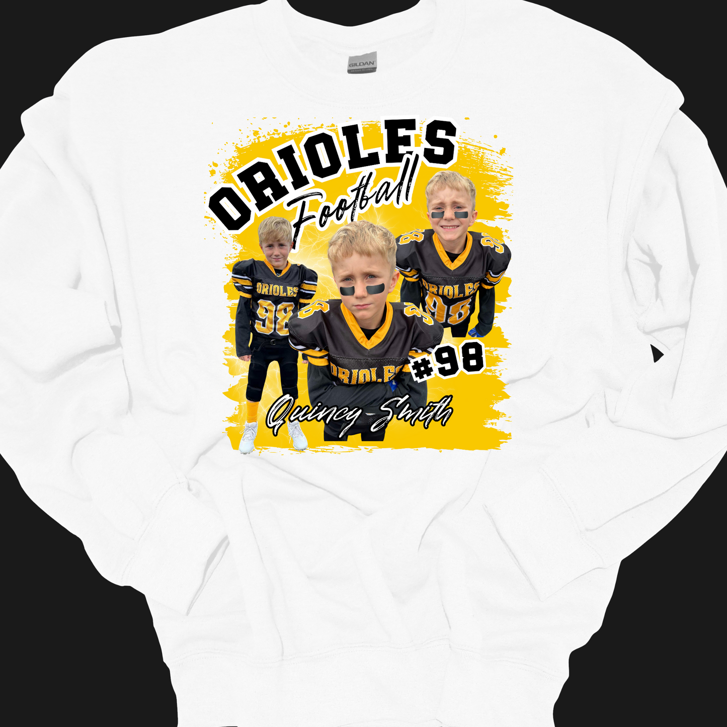 AVON FOOTBALL (CUSTOM WITH NAME, NUMBER AND PICTURES) CREWNECK