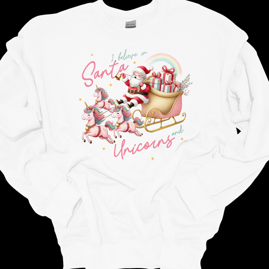 SANTA AND UNICORNS CREWNECK