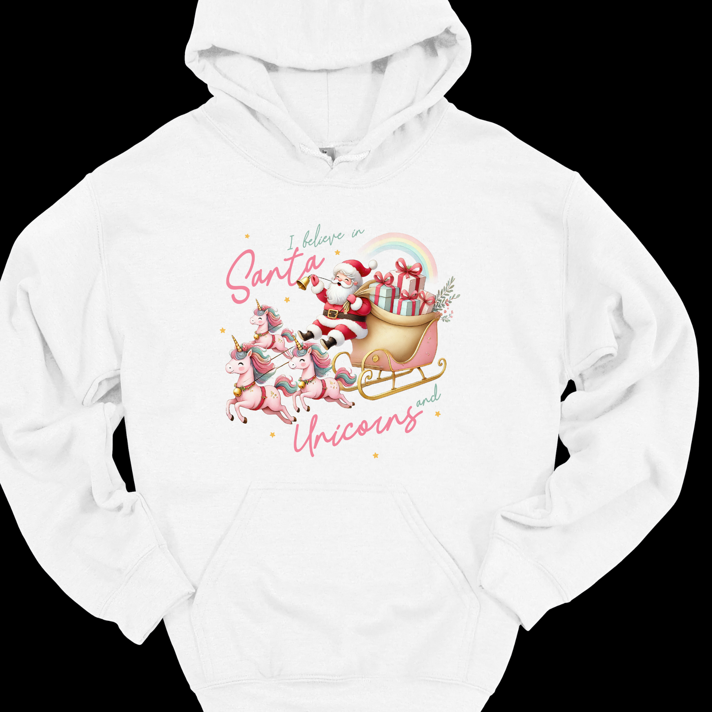 SANTA AND UNICORNS HOODIE