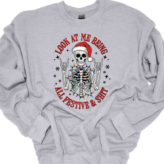 FESTIVE AND SHIT CREWNECK