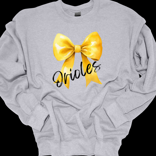 YELLOW-ORIOLES BOW CREWNECK