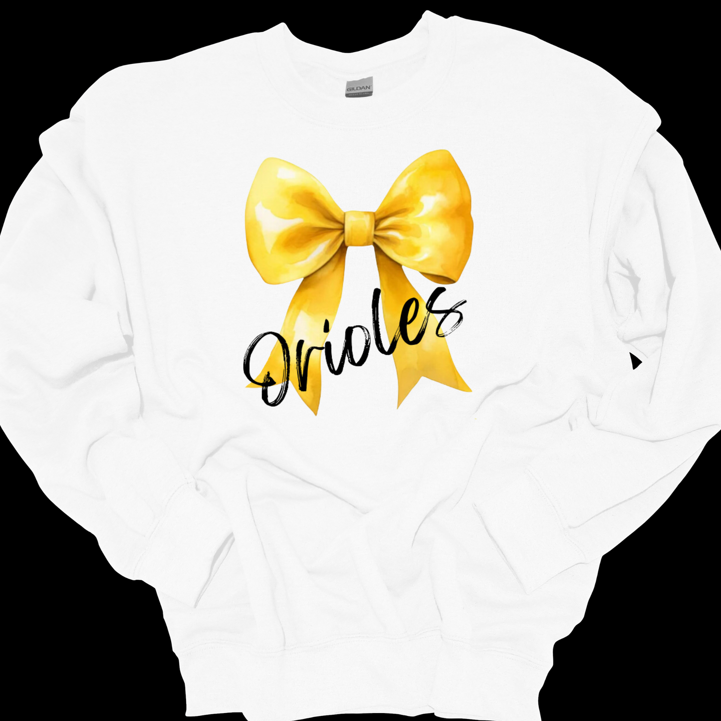 YELLOW-ORIOLES BOW CREWNECK