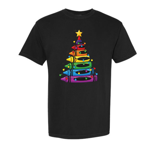 CRAYON CHRISTMAS TREE TEE