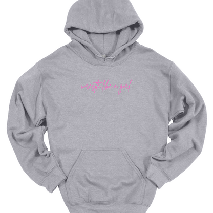 WRESTLE LIKE A GIRL PINK (CURSIVE) HOODIE