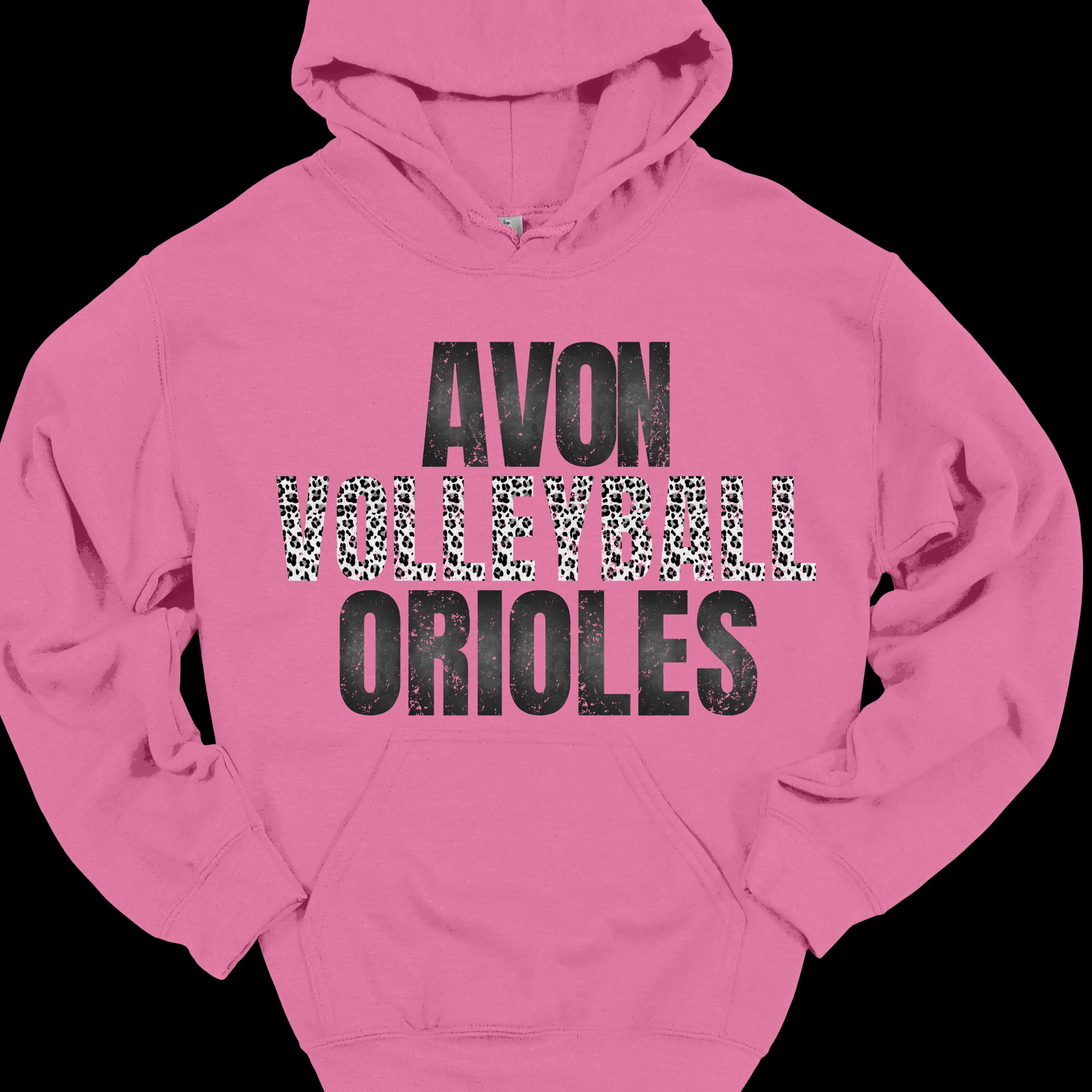 AVON ORIOLES VOLLEYBALL GREY LEOPARD HOODIE