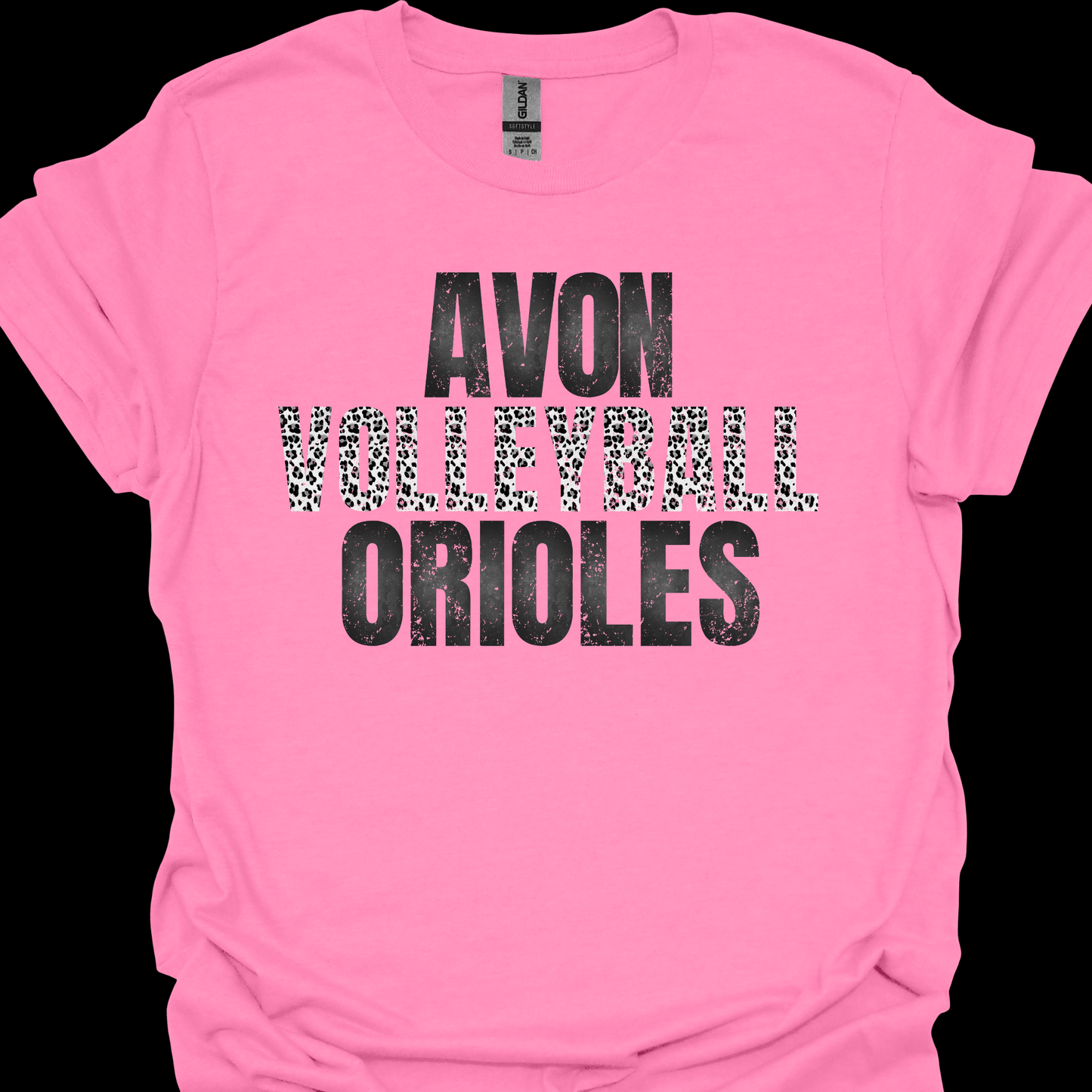 AVON ORIOLES VOLLEYBALL GREY LEOPARD TSHIRT