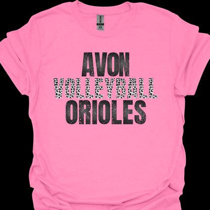 AVON ORIOLES VOLLEYBALL GREY LEOPARD TSHIRT