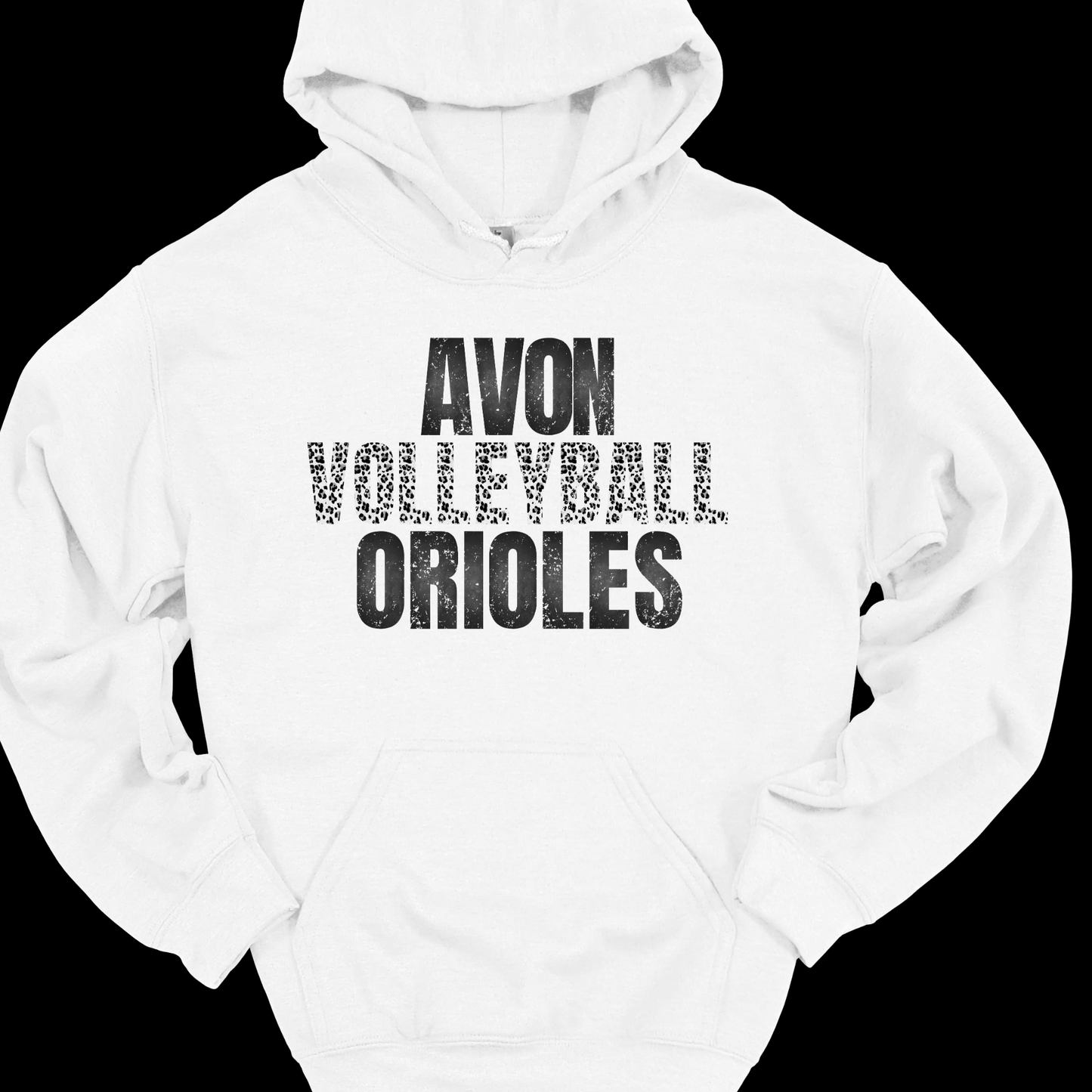 AVON ORIOLES VOLLEYBALL GREY LEOPARD HOODIE