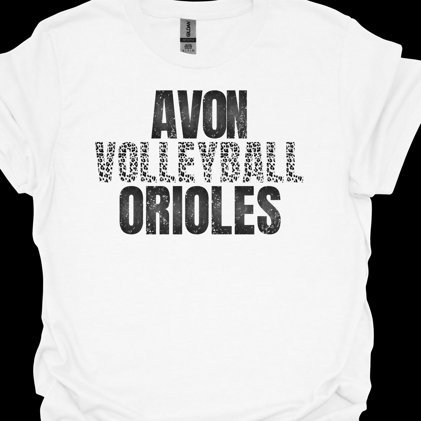 AVON ORIOLES VOLLEYBALL GREY LEOPARD TSHIRT