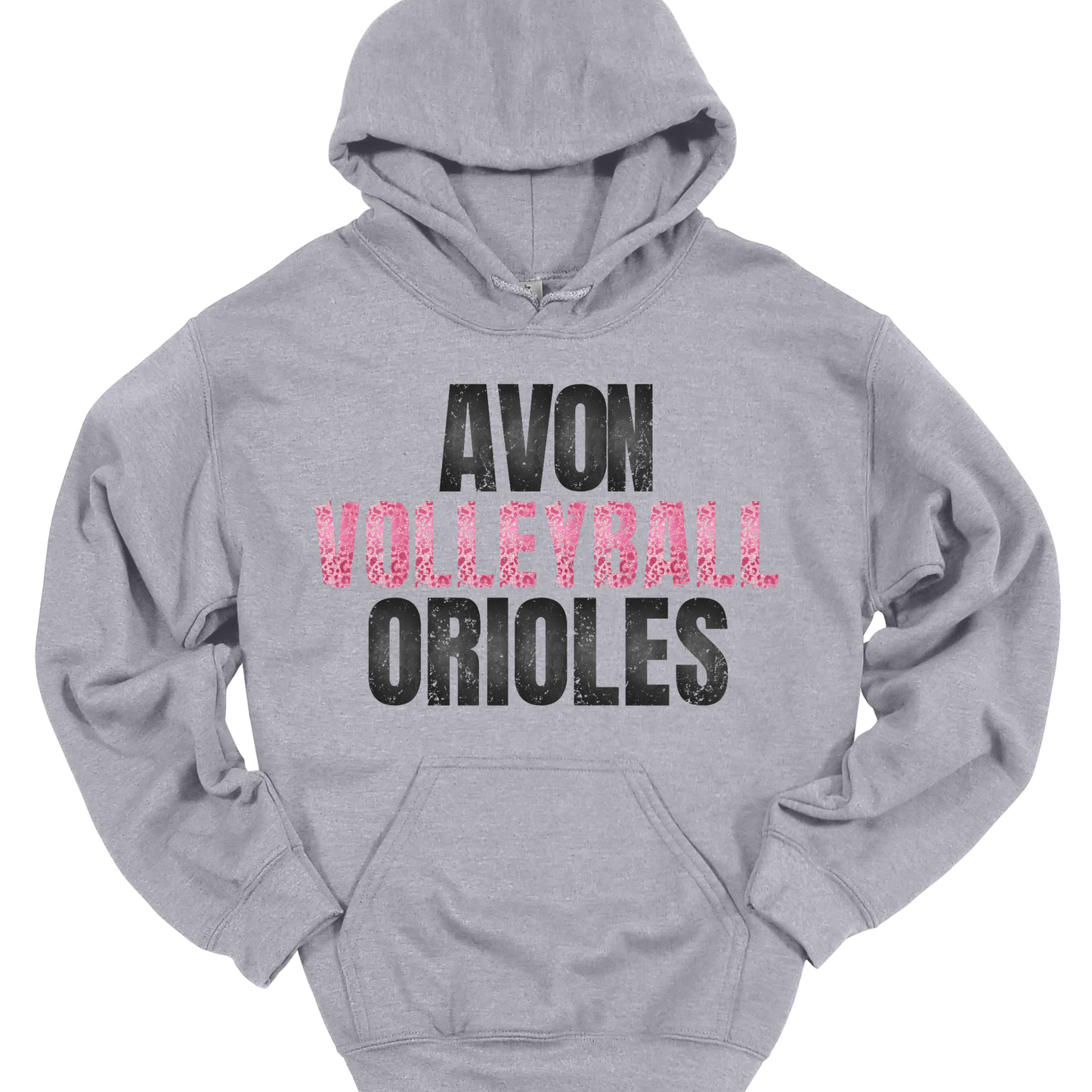 AVON ORIOLES VOLLEYBALL PINK LEOPARD HOODIE