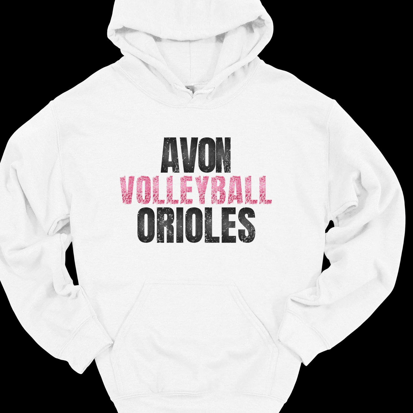 AVON ORIOLES VOLLEYBALL PINK LEOPARD HOODIE