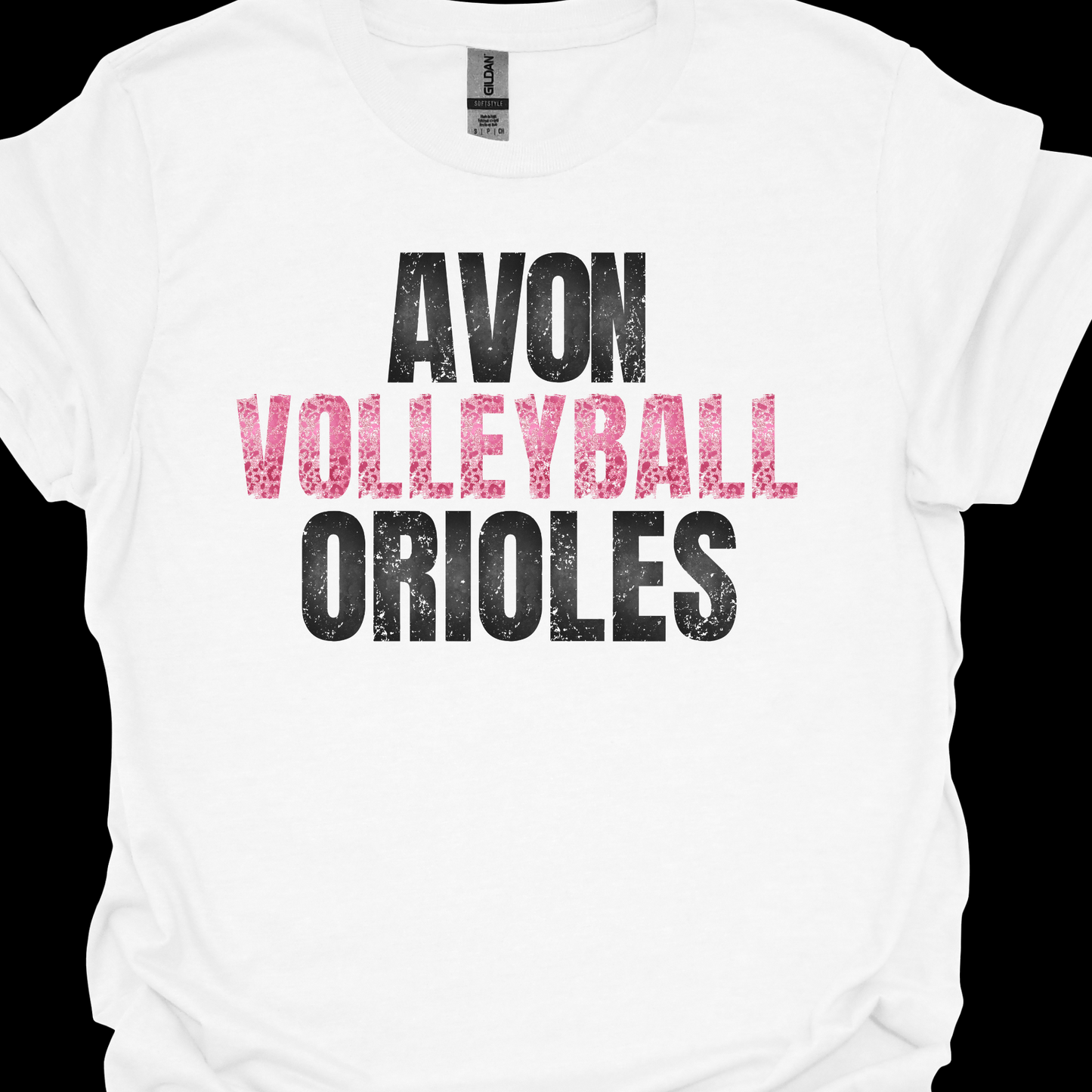 AVON ORIOLES VOLLEYBALL PINK LEOPARD TSHIRT