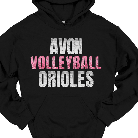 AVON ORIOLES VOLLEYBALL PINK LEOPARD HOODIE