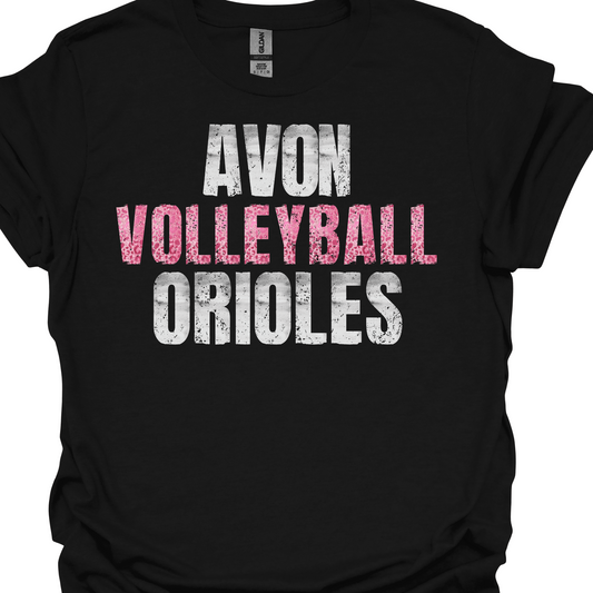 AVON ORIOLES VOLLEYBALL PINK LEOPARD TSHIRT