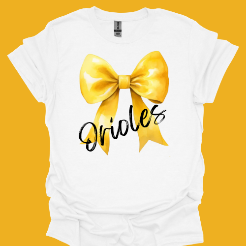 YELLOW-ORIOLES BOW TSHIRT