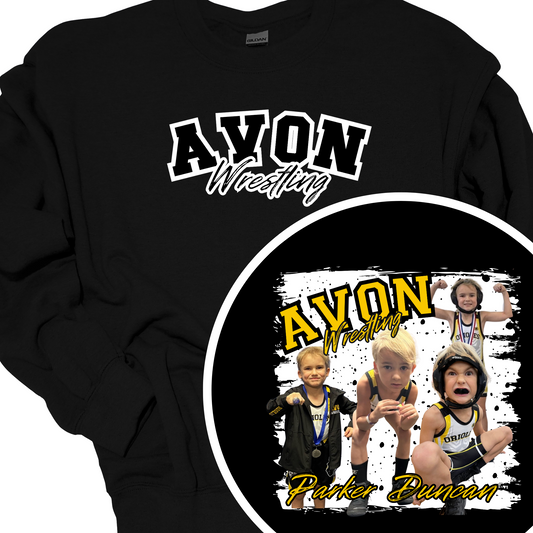 AVON WRESTLING (CUSTOM WITH NAME AND UP TO 4 PHOTOS) CREWNECK