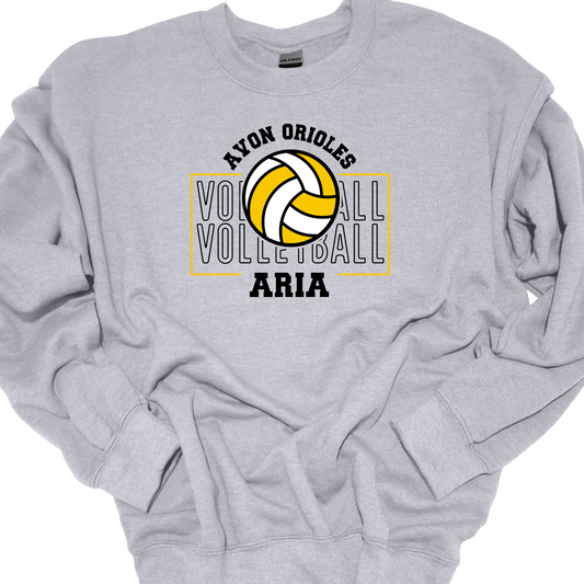 PERSONAIZED AVON ORIOLES VOLLEYBALL CREWNECK