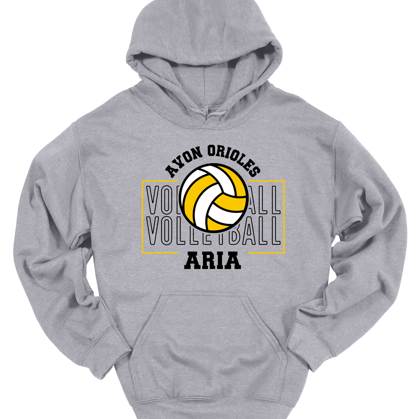 PERSONAIZED AVON ORIOLES VOLLEYBALL HOODIE