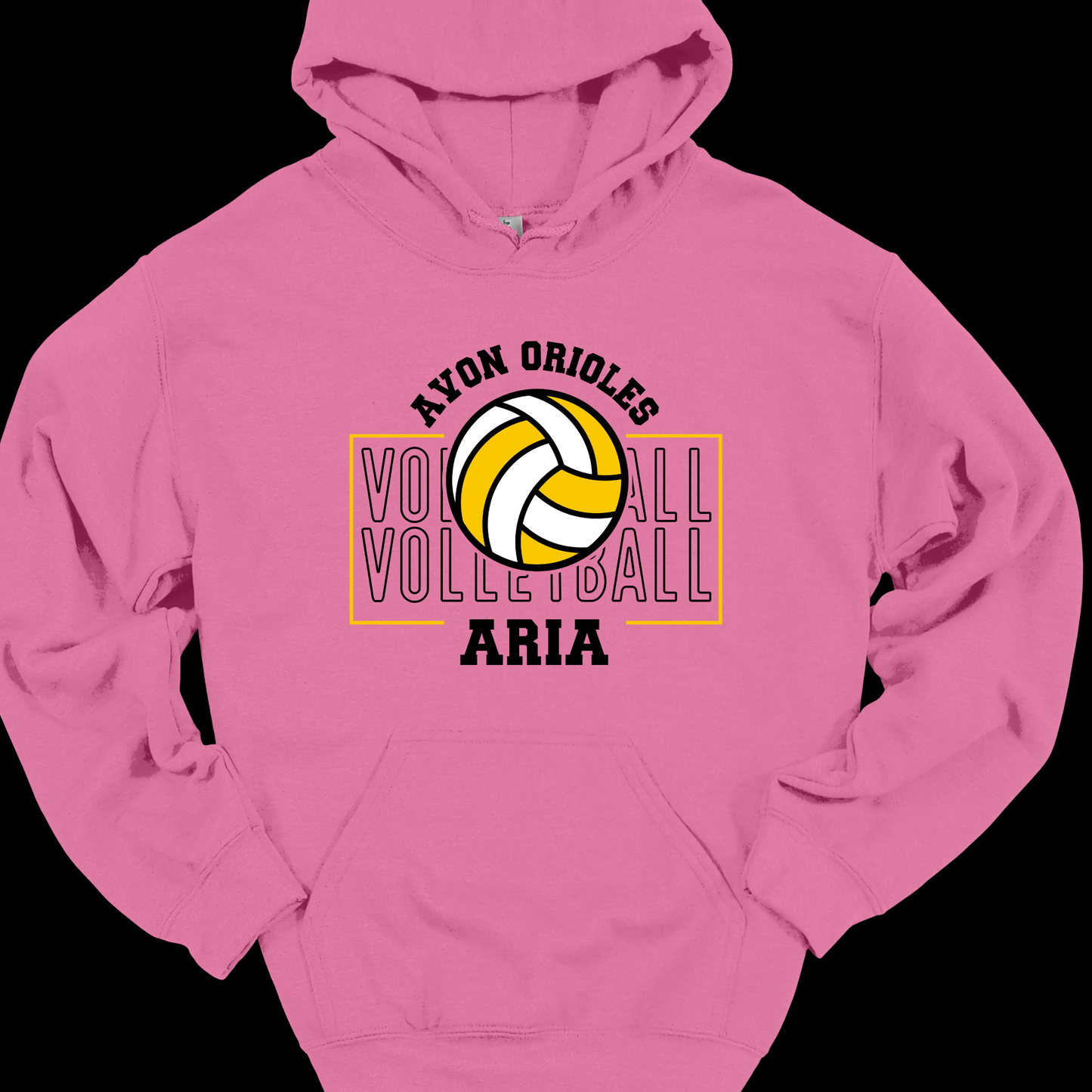 PERSONAIZED AVON ORIOLES VOLLEYBALL HOODIE