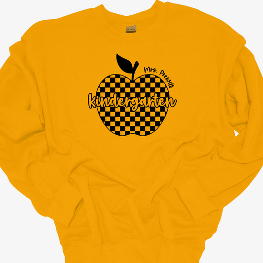 TEACHER CHECKERED APPLE (PERSONALIZED)