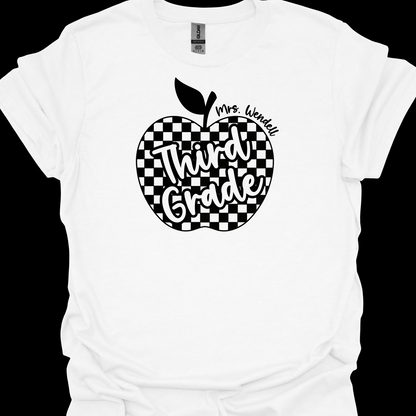 TEACHER CHECKERED APPLE (PERSONALIZED)