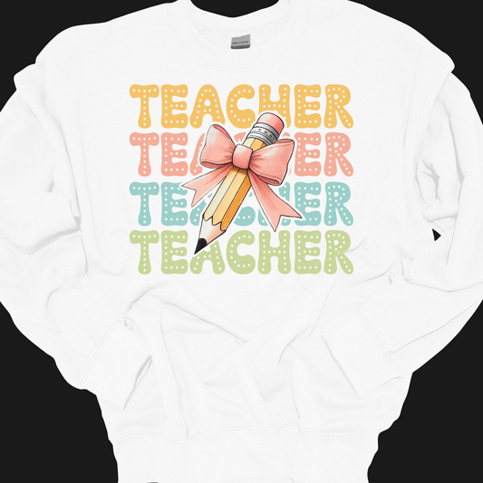 TEACHER STACKED CREWNECK