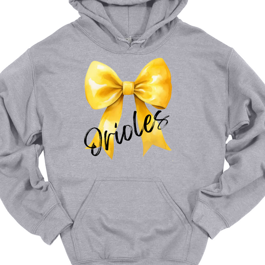 YELLOW-ORIOLES BOW HOODIE